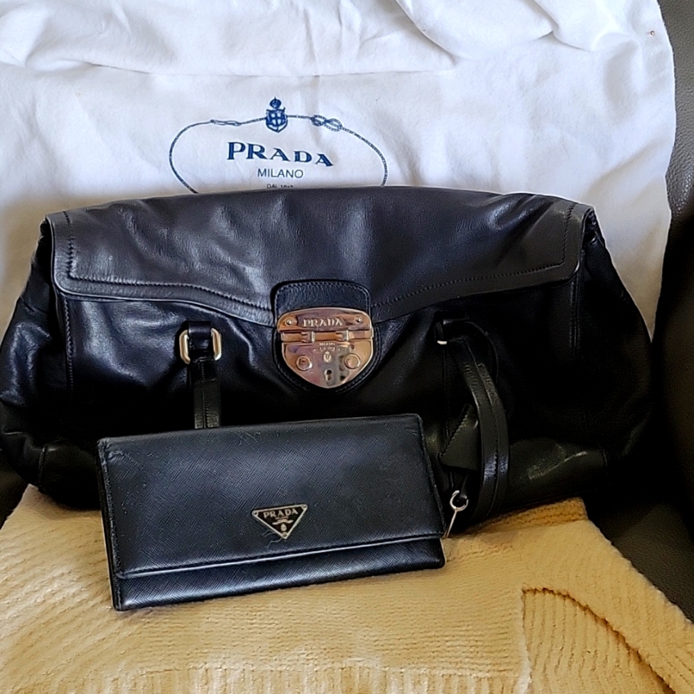 Prada purse and wallet with authentication cards for each